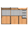 10 Foot Welded Stall Front with Grill Top Door and Large Feed Door - Painted